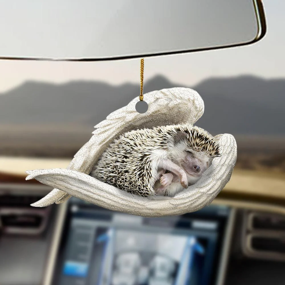 Hedgehog Sleeping Angel Ornament – Gift For Animal Lovers