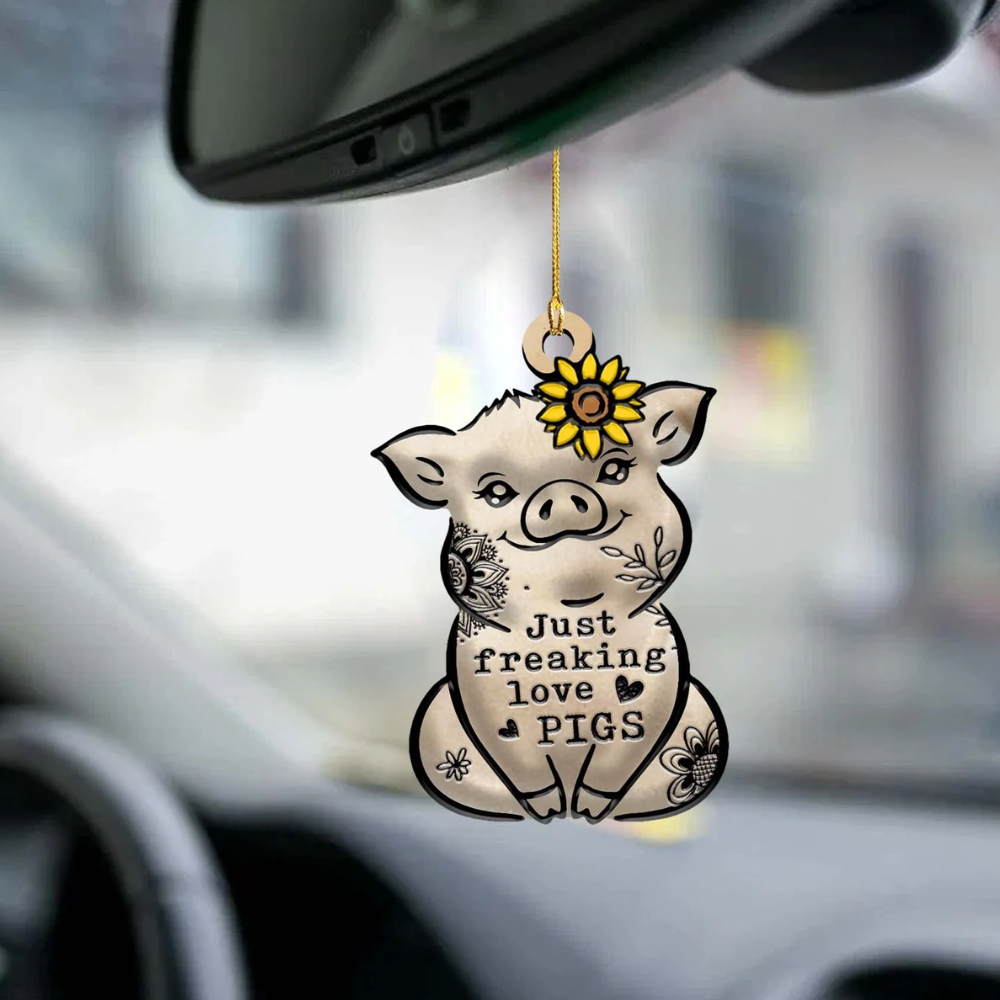 Pig Freaking Love Two Sided Ornament – Gift For Pig Lovers