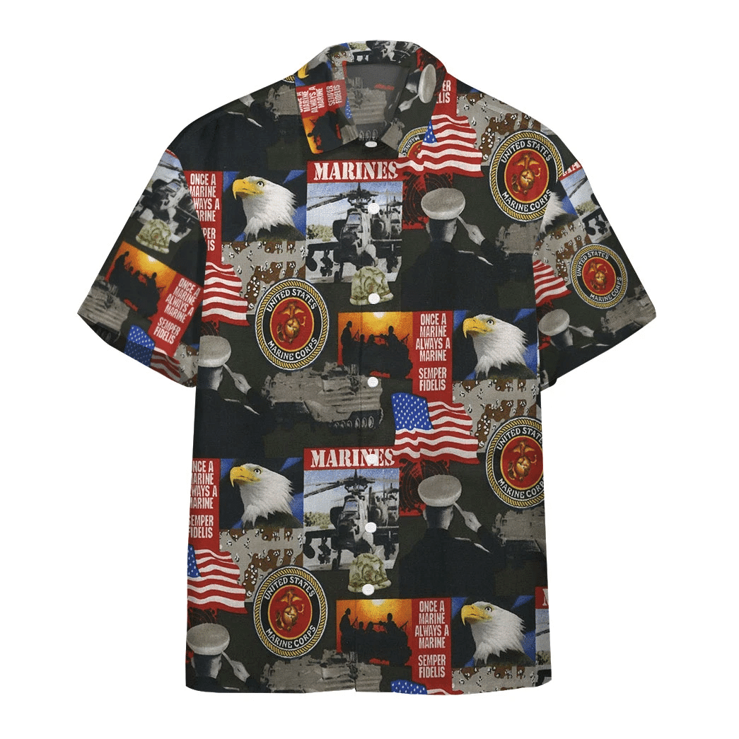 United States Of America Marines Military Custom Hawaii Shirt
