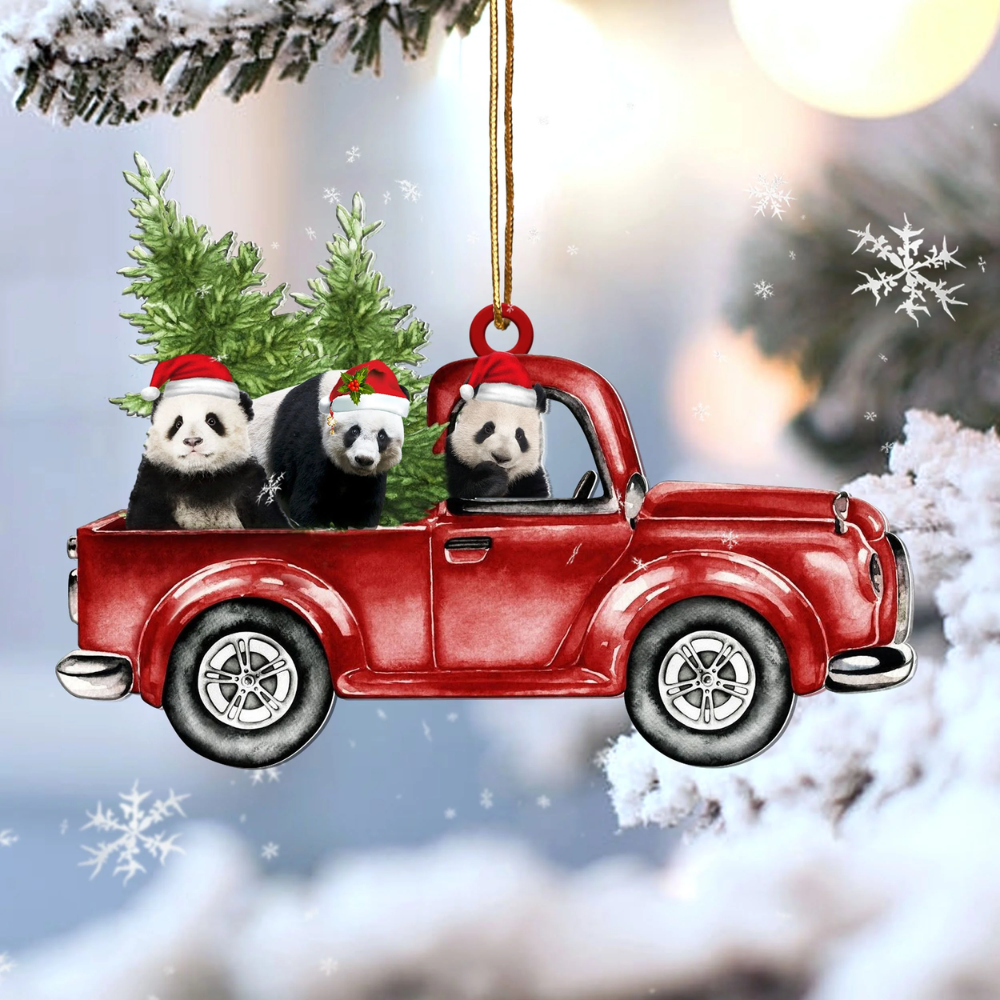 Panda Red Car Ornament – Gift For Panda Lover