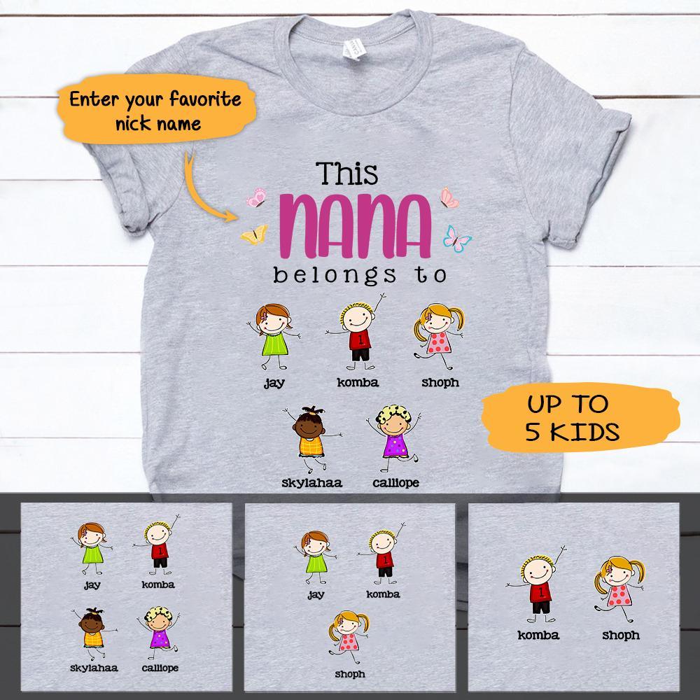 Family Shirt Personalized This Nana Belongs To Cute Kids