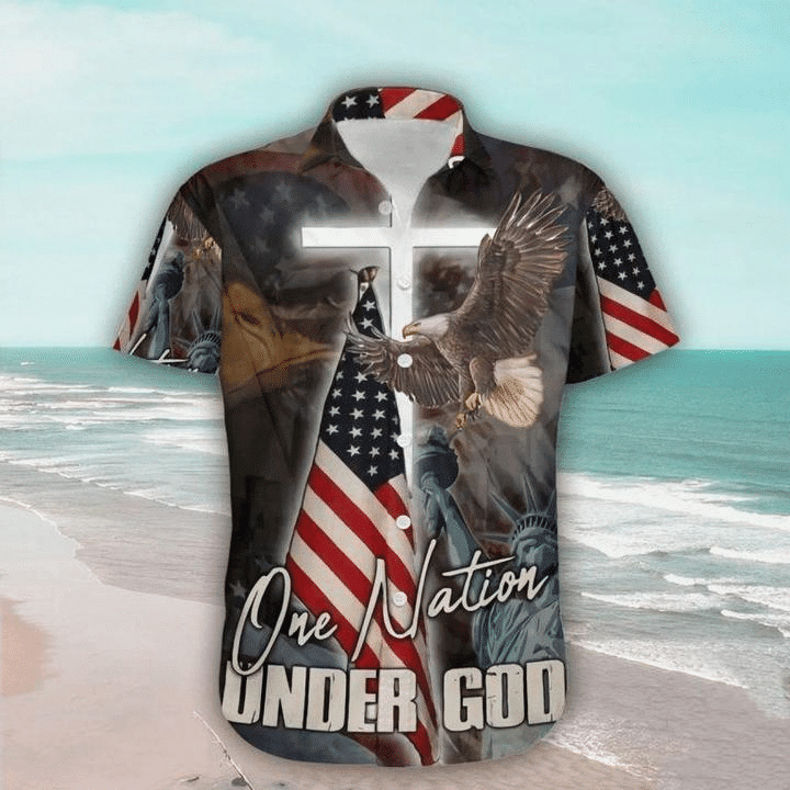 One Nation Under God Aloha Hawaiian Shirt For Summer