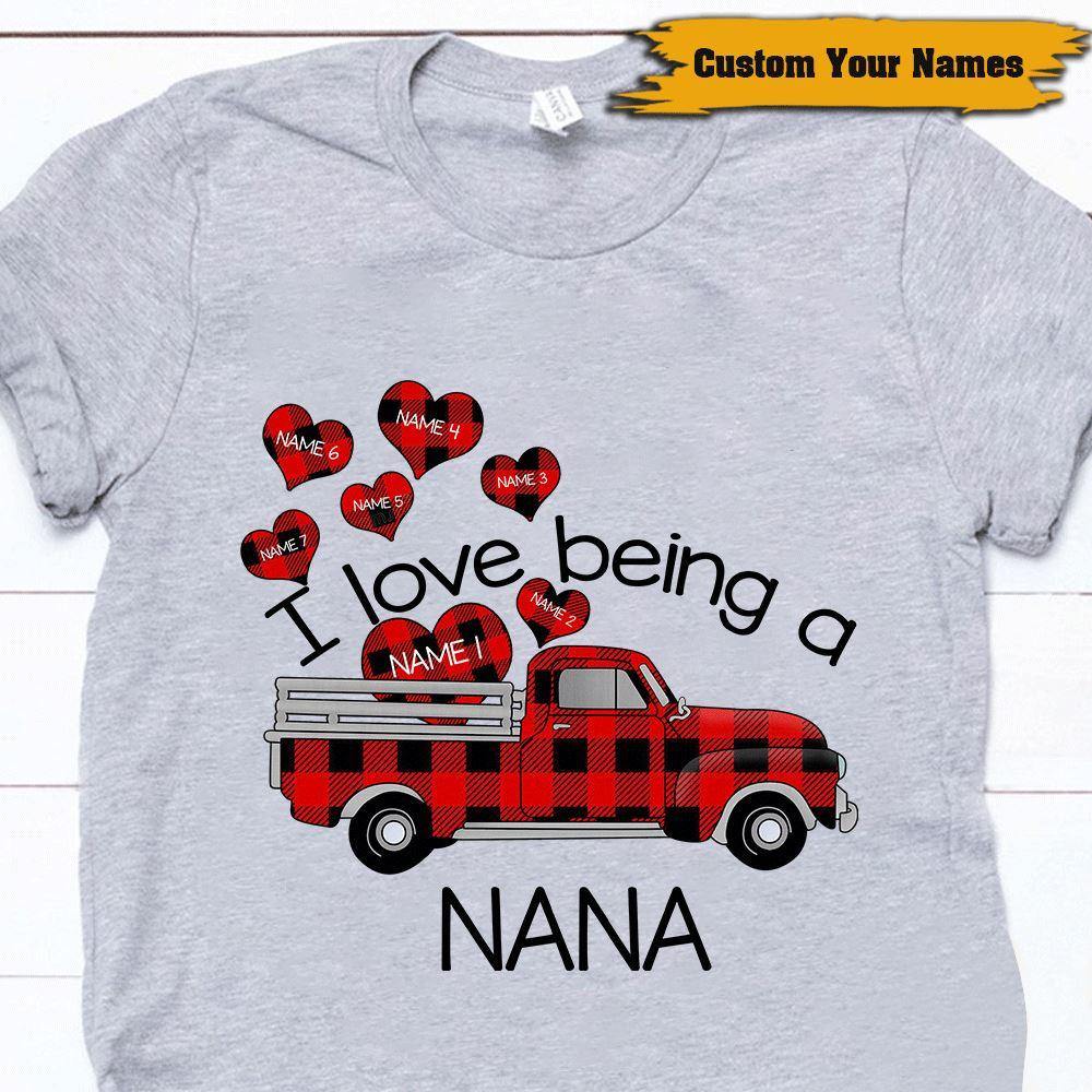 Family Nana Custom Shirt I Love Being A Nana Word Personalized Gift