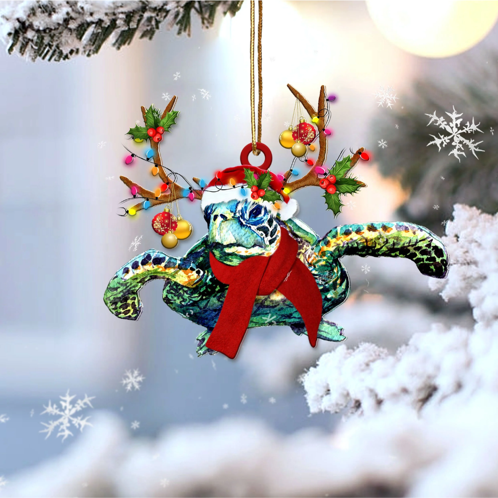 Turtle Reindeer Shape Ornament – Gift For Ocean Lover